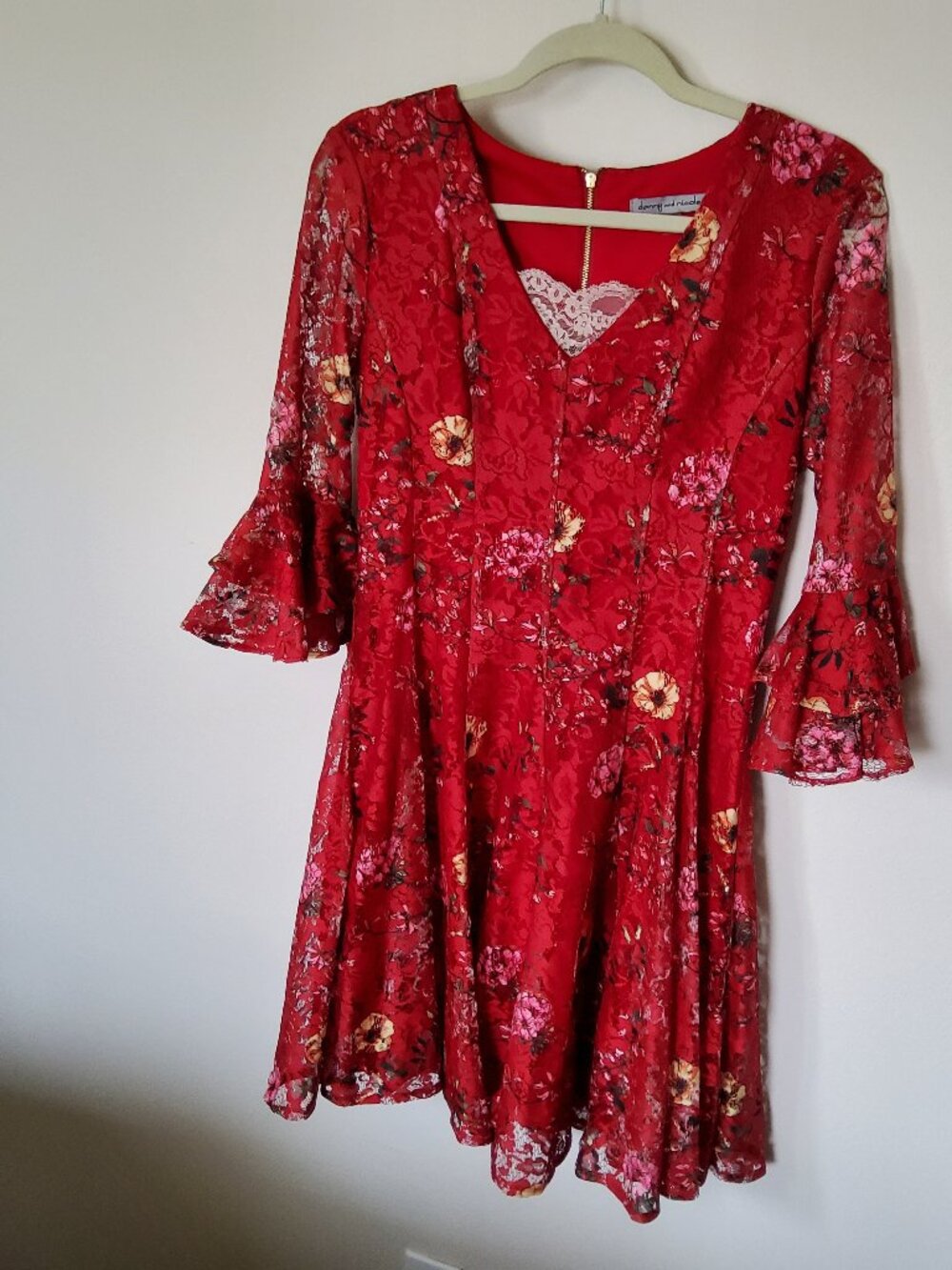 Danny and Nicole Red Cottagecore dress size 8